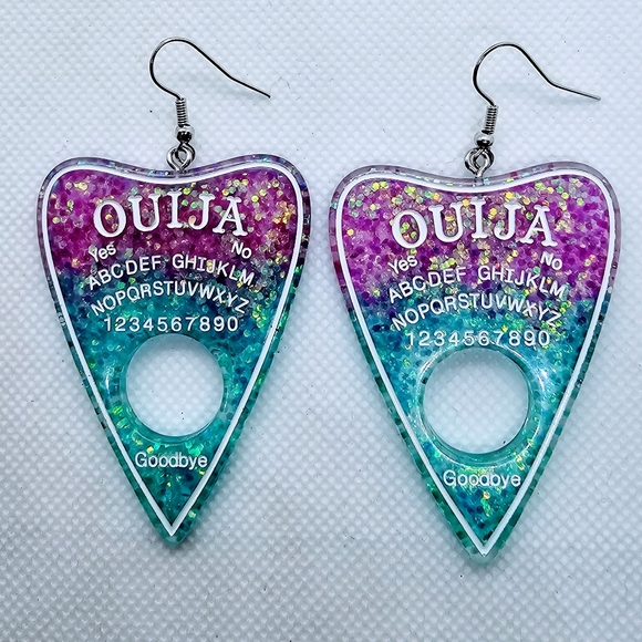 Planchette / Ouija Earrings! Hypo-Allergenic Hook Earrings - Picture 3 of 6